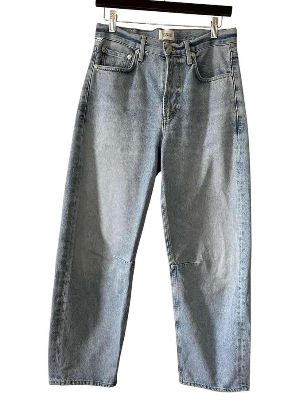 Citizens of Humanity Women’s Light Blue Wash High Rise Barrel Leg Jeans- Size 25